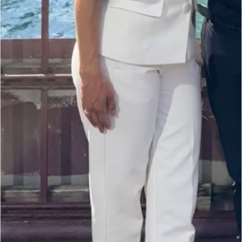 Women’s White trousers and button up set